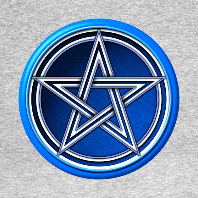 Blue Pagan Pentacle by NaumaddicArts